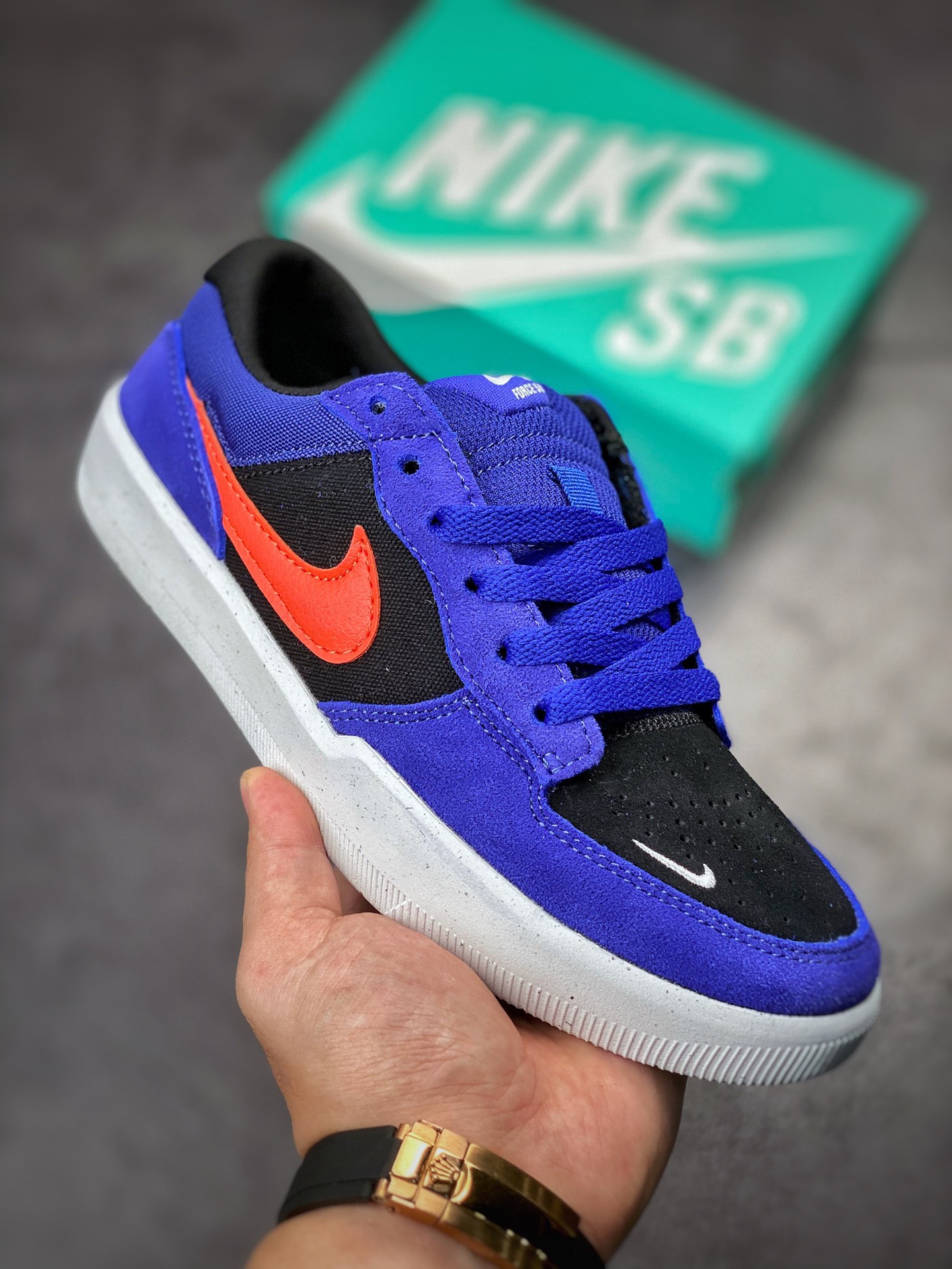 Nike SB Forcce 58 蓝黑橙 复古休闲男女板鞋 CZ2959-404