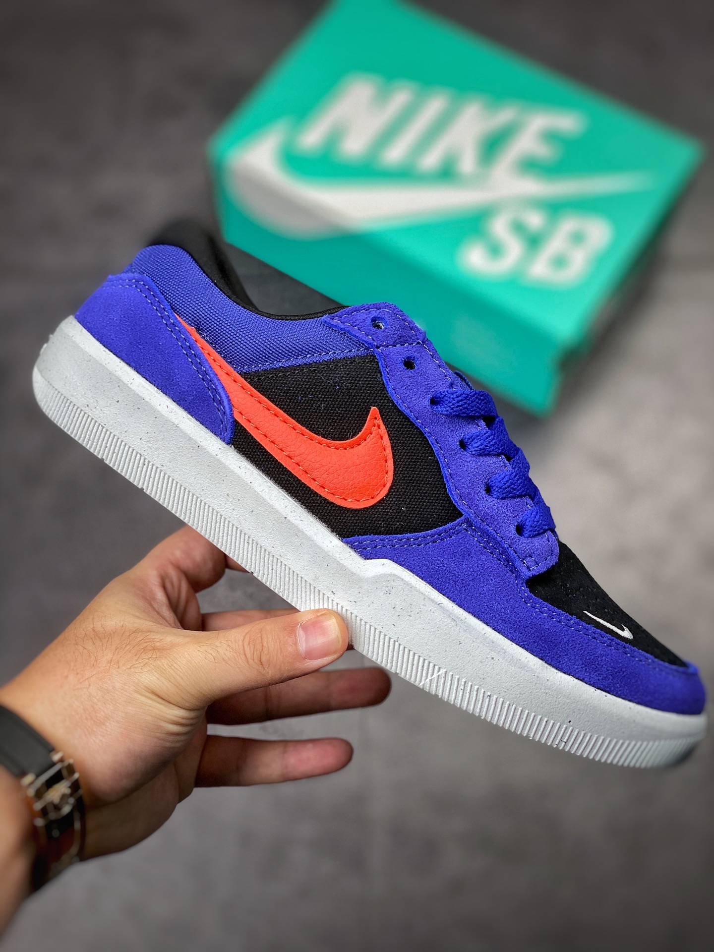 Nike SB Forcce 58 蓝黑橙 复古休闲男女板鞋 CZ2959-404