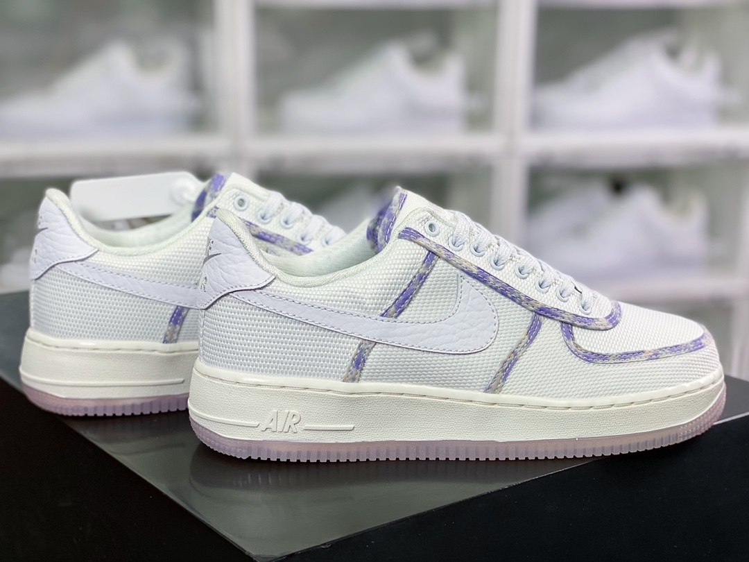 220  Air Force 1 Low”Lavender”空军一号低帮“帆布薰衣草白紫滚边”DV6136-100