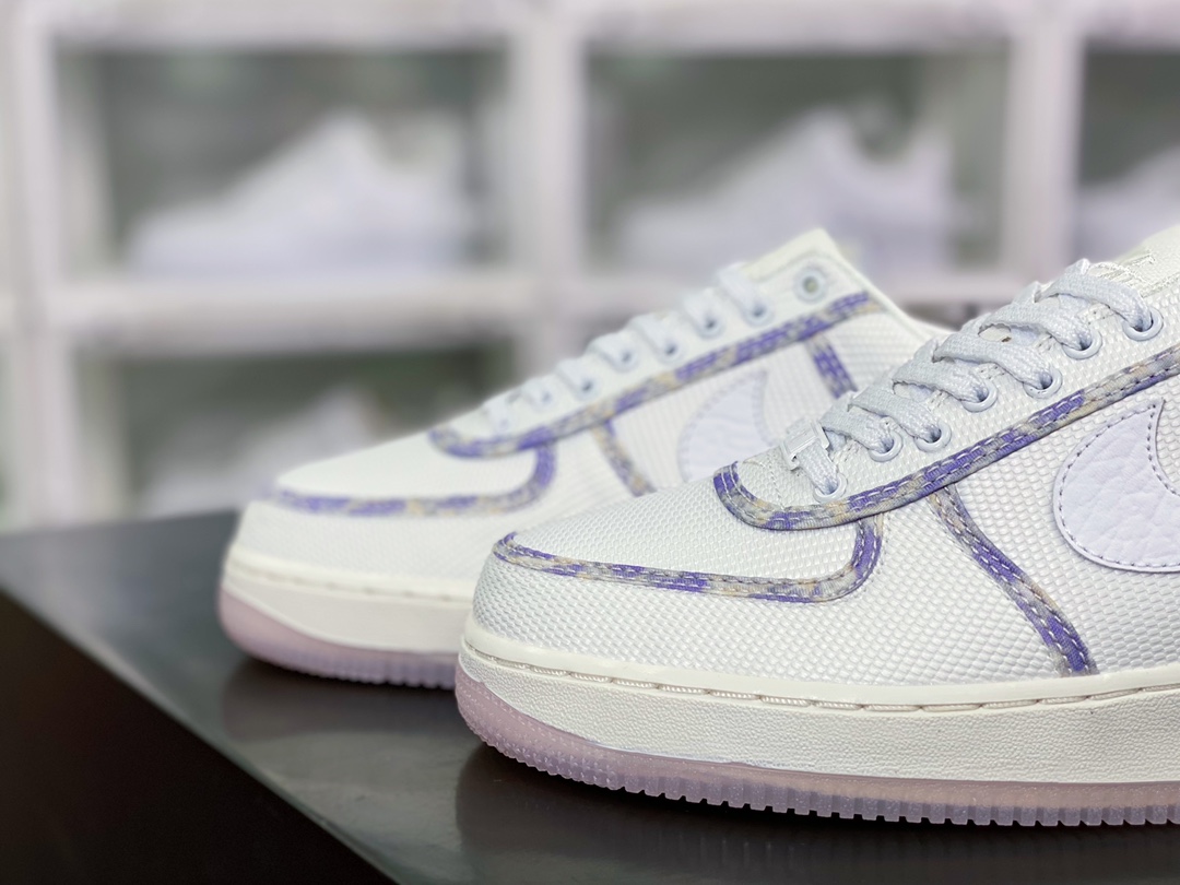 220  Air Force 1 Low”Lavender”空军一号低帮“帆布薰衣草白紫滚边”DV6136-100