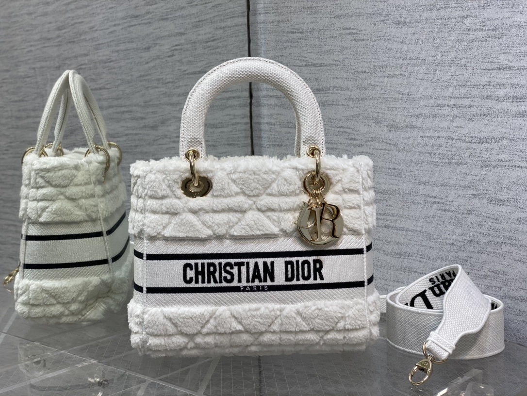 DIOR Lady Dior Fur Handbag