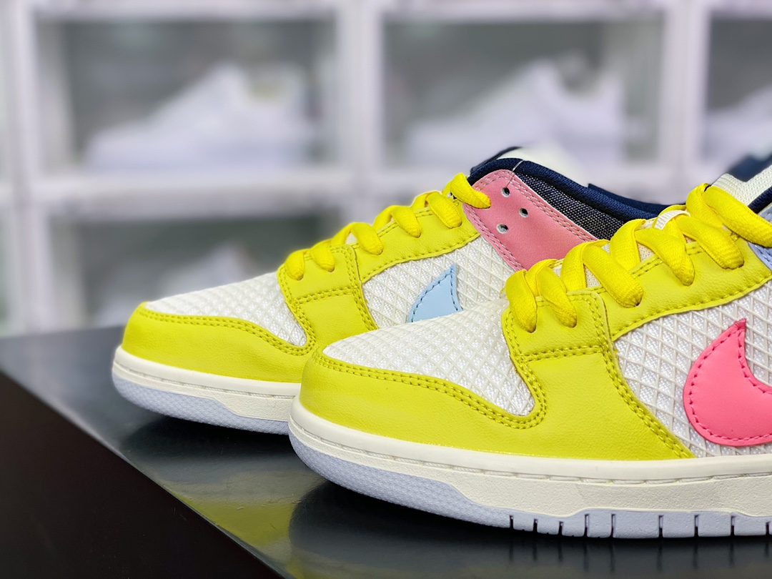 SB Dunk Low PRO ”Be True” dunk series low top casual sports skateboard shoes ”yellow white pink rainbow” DX5933-900