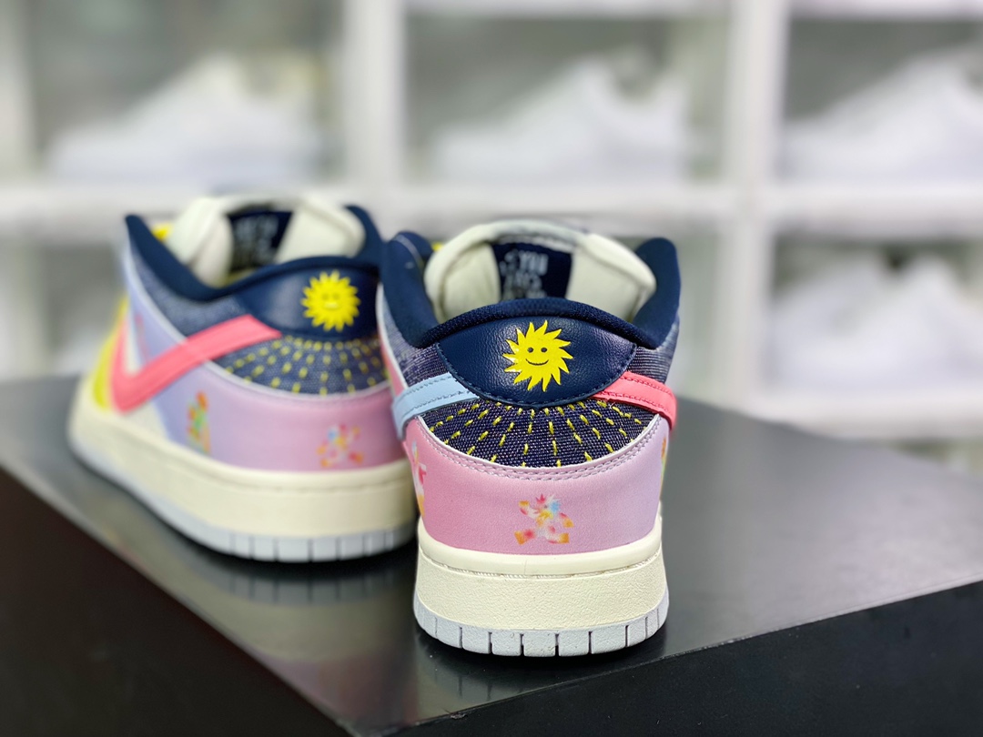 SB Dunk Low PRO ”Be True” dunk series low top casual sports skateboard shoes ”yellow white pink rainbow” DX5933-900