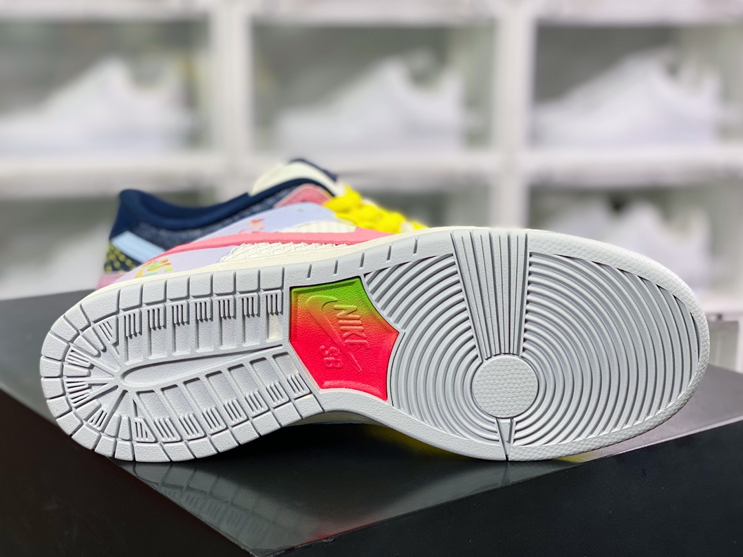 SB Dunk Low PRO ”Be True” dunk series low top casual sports skateboard shoes ”yellow white pink rainbow” DX5933-900