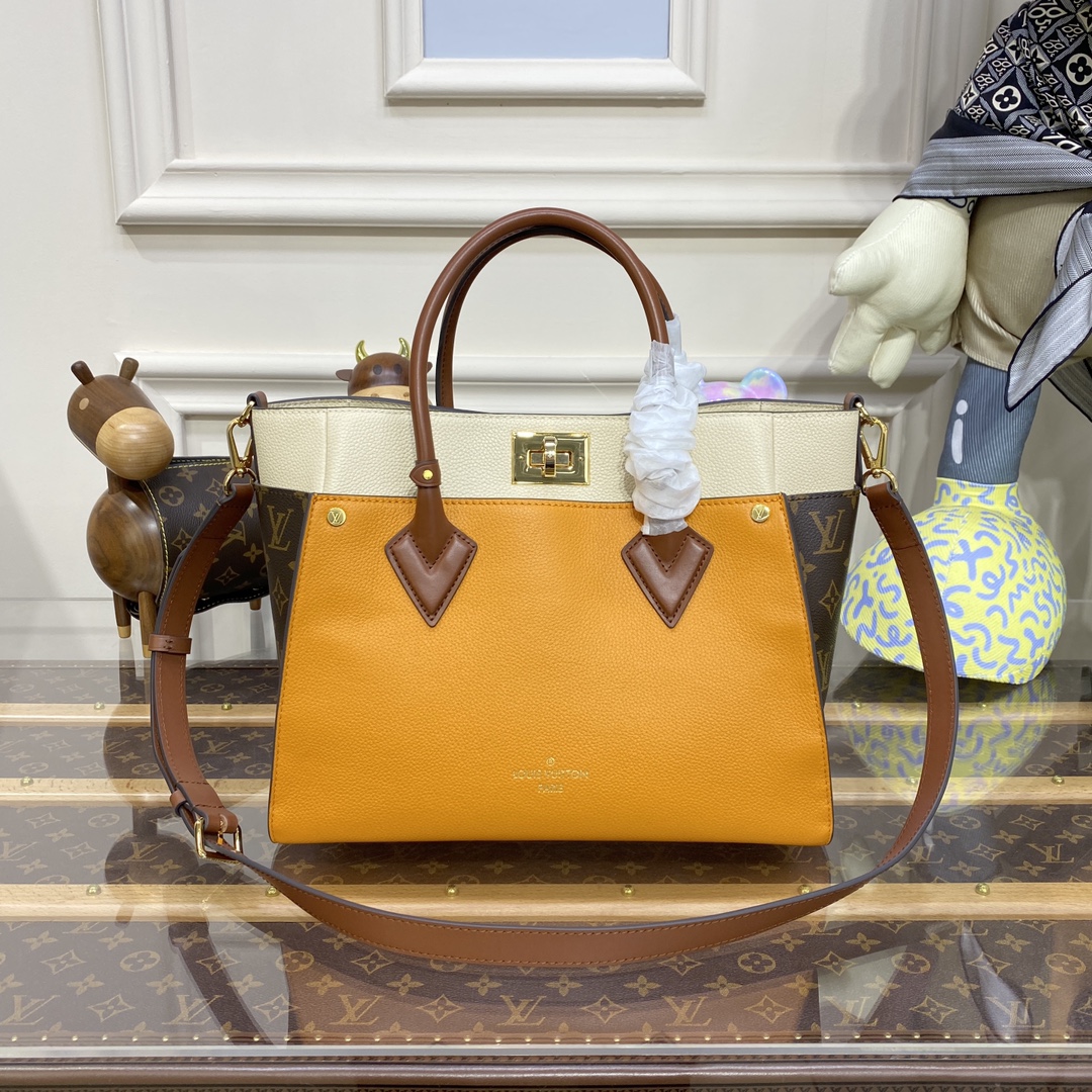 Replica Online
 Louis Vuitton Bags Handbags Shop
 Splicing Monogram Canvas Calfskin Cowhide M53823