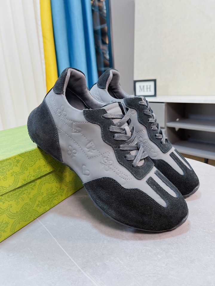 J0 Gucci  古奇 GUCCI老爹鞋大底爆款休闲运动鞋，透气舒适，行走方便，潮男百搭之款，鞋面牛皮包边大底反绒拼接真皮内里Gucci  古奇 流行原版大底 运动跑步风，超级舒服。码数38-44