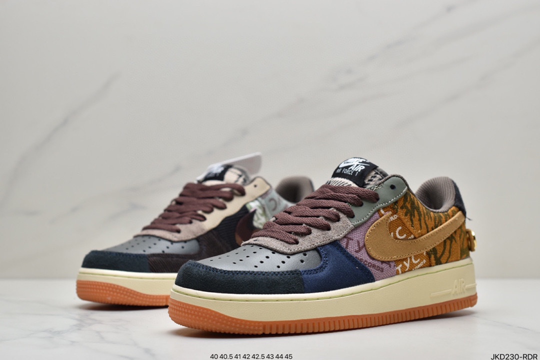 160 真标说唱歌手·斯科特Travis Scott X Nike Air Force 1 Low "ravis Scott White"空军一号AQ4211-101