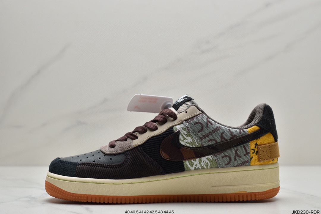 160 真标说唱歌手·斯科特Travis Scott X Nike Air Force 1 Low "ravis Scott White"空军一号AQ4211-101