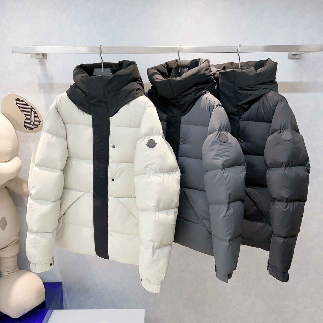 Moncler Clothing Down Jacket Shop Cheap High Quality 1:1 Replica
 Beige Black Grey White Sewing Goose Down Winter Collection Fashion Hooded Top