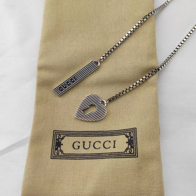 gucci心形锁盒子项链60厘米