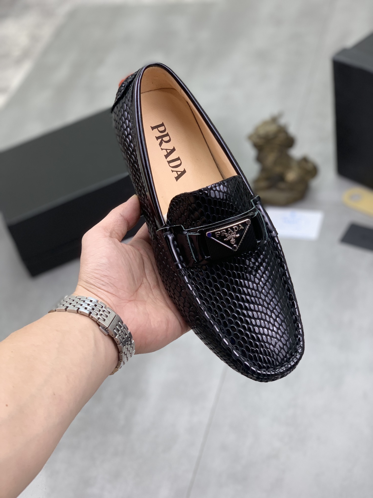 [Real price] (Can be customized in real wool +10) [PRADA] PRADA Hong Kong high-quality bean shoes. L