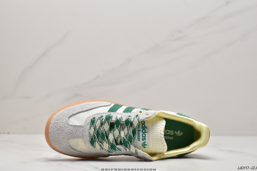 Jointly take the British designer brand Wales Bonner x Adidas Originals Samba Samba shoes ”Mi White Green” GY4344