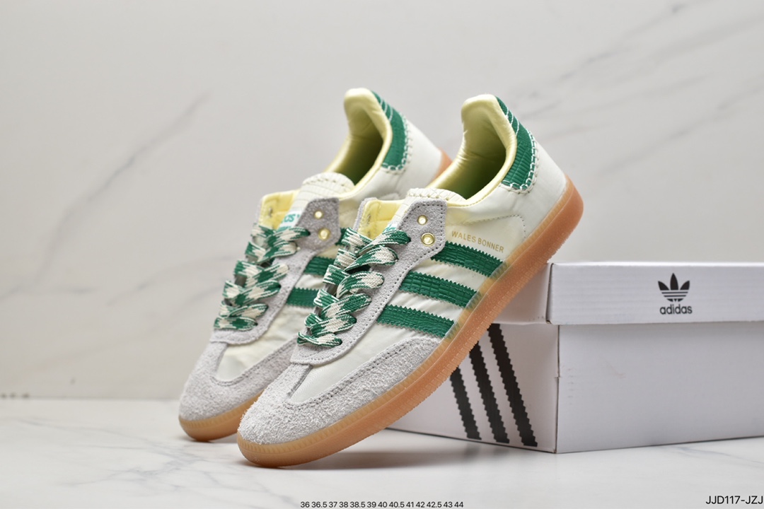 Jointly take the British designer brand Wales Bonner x Adidas Originals Samba Samba shoes ”Mi White Green” GY4344