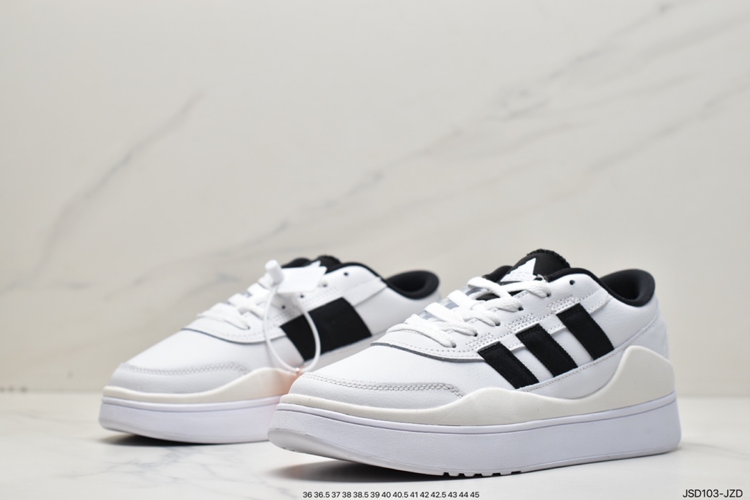 Adidas ADIMA TIC HM Low Matic series low-top thick-soled casual sports shoes ”leather white and black” IG7351