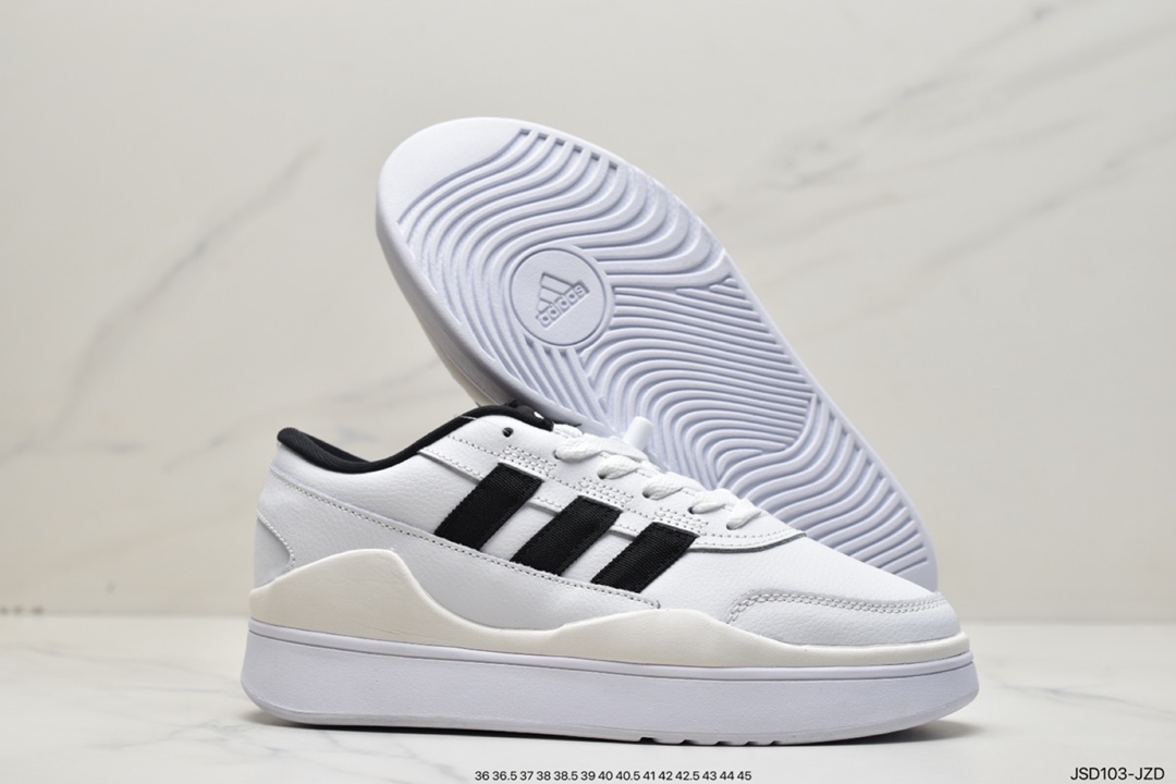 Adidas ADIMA TIC HM Low Matic series low-top thick-soled casual sports shoes ”leather white and black” IG7351