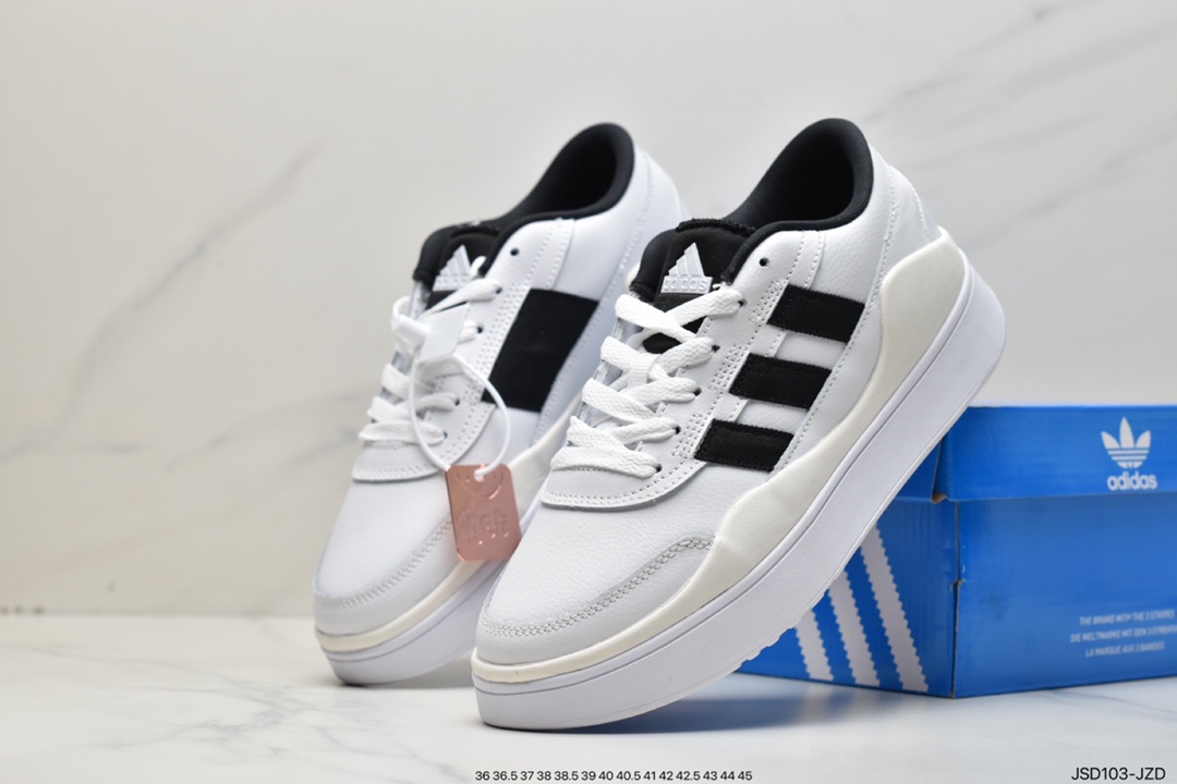 Adidas ADIMA TIC HM Low Matic series low-top thick-soled casual sports shoes ”leather white and black” IG7351