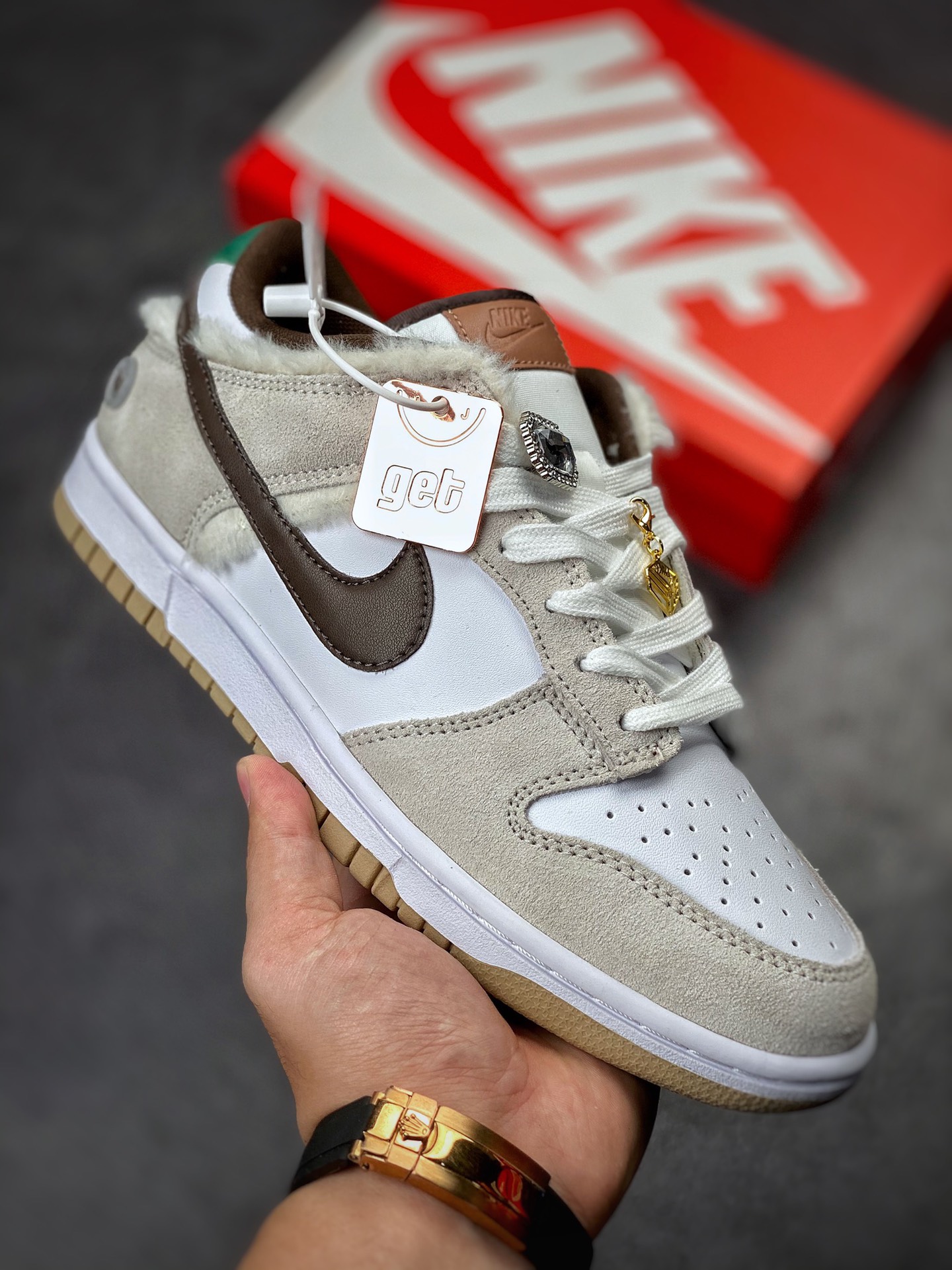 NIKE SB Dunk Low 白棕绿白绒 DD1503-118