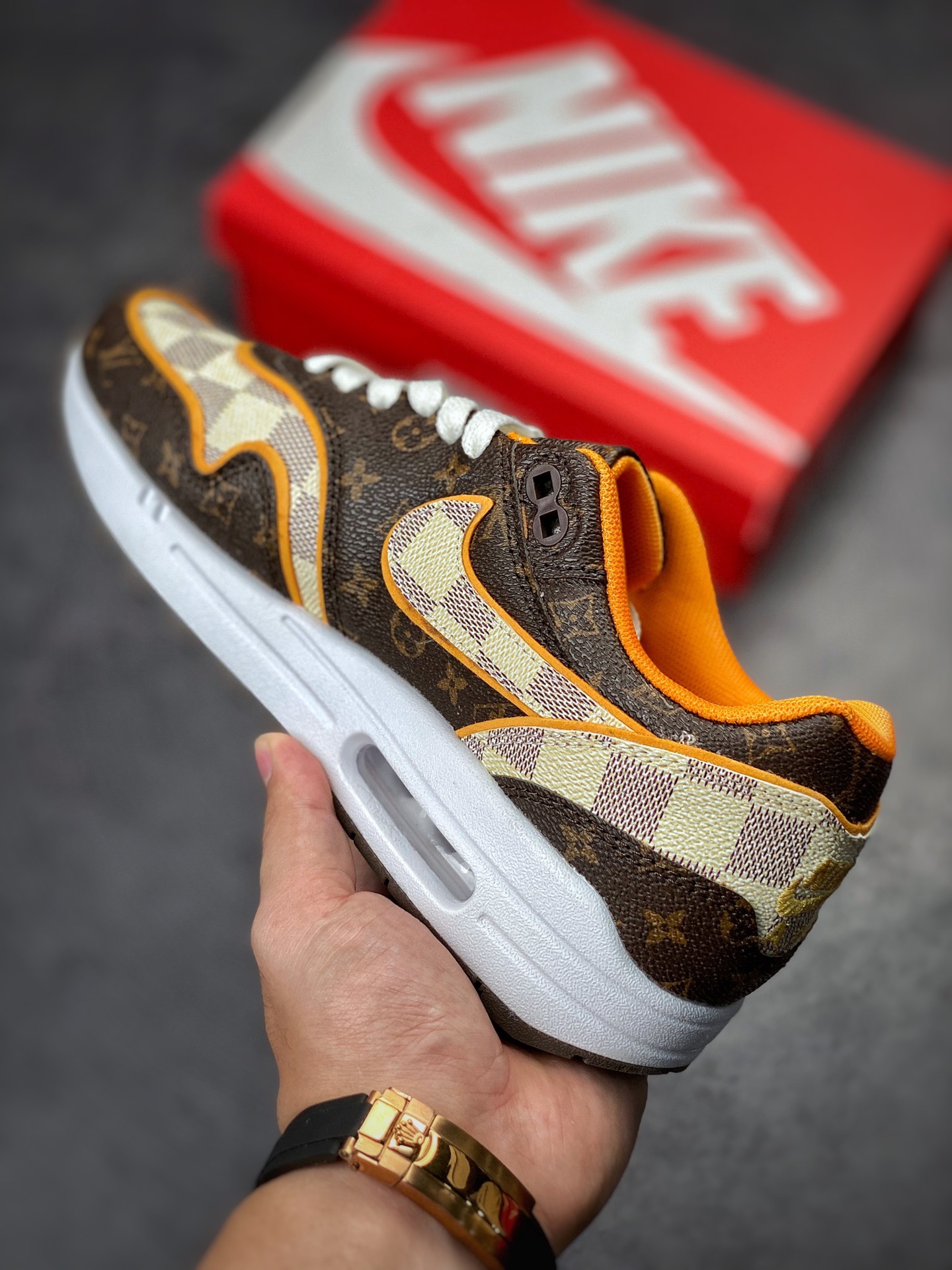 Louis Vuitton x Nike Air Max 1 Checkerboard Presbyopia DA8301-555