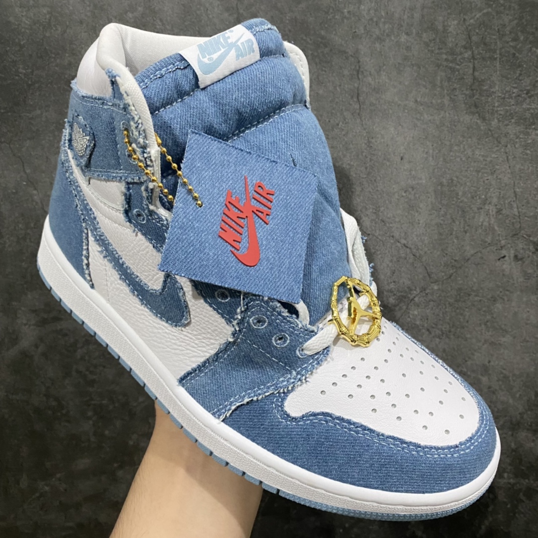 X Version Pure Original Air Jordan 1 Retro Denim ”Denim Blue Denim Gold Buckle” DM9036-104