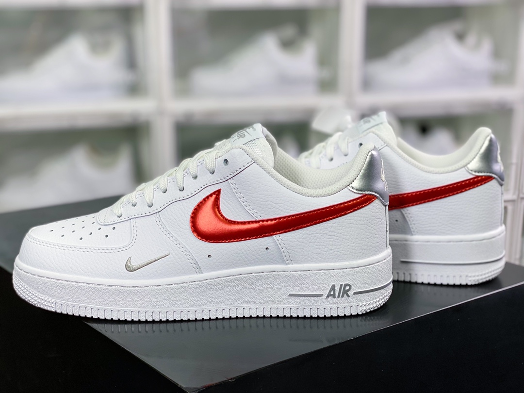 200 Air Force 1’07 Low”White/Red/Space Silver”空军一号“皮革白红太空银小钩”FD0654-100