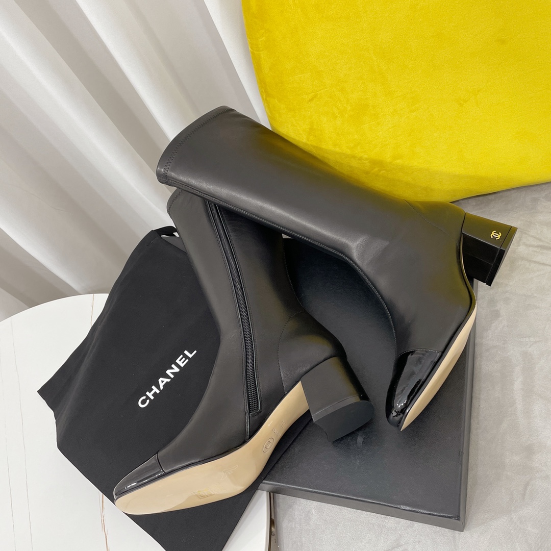 Elegant Chanel Sling-back Leather Boots - Slimming Design, Ultimate Comfort 6 i1666354280 6022 4