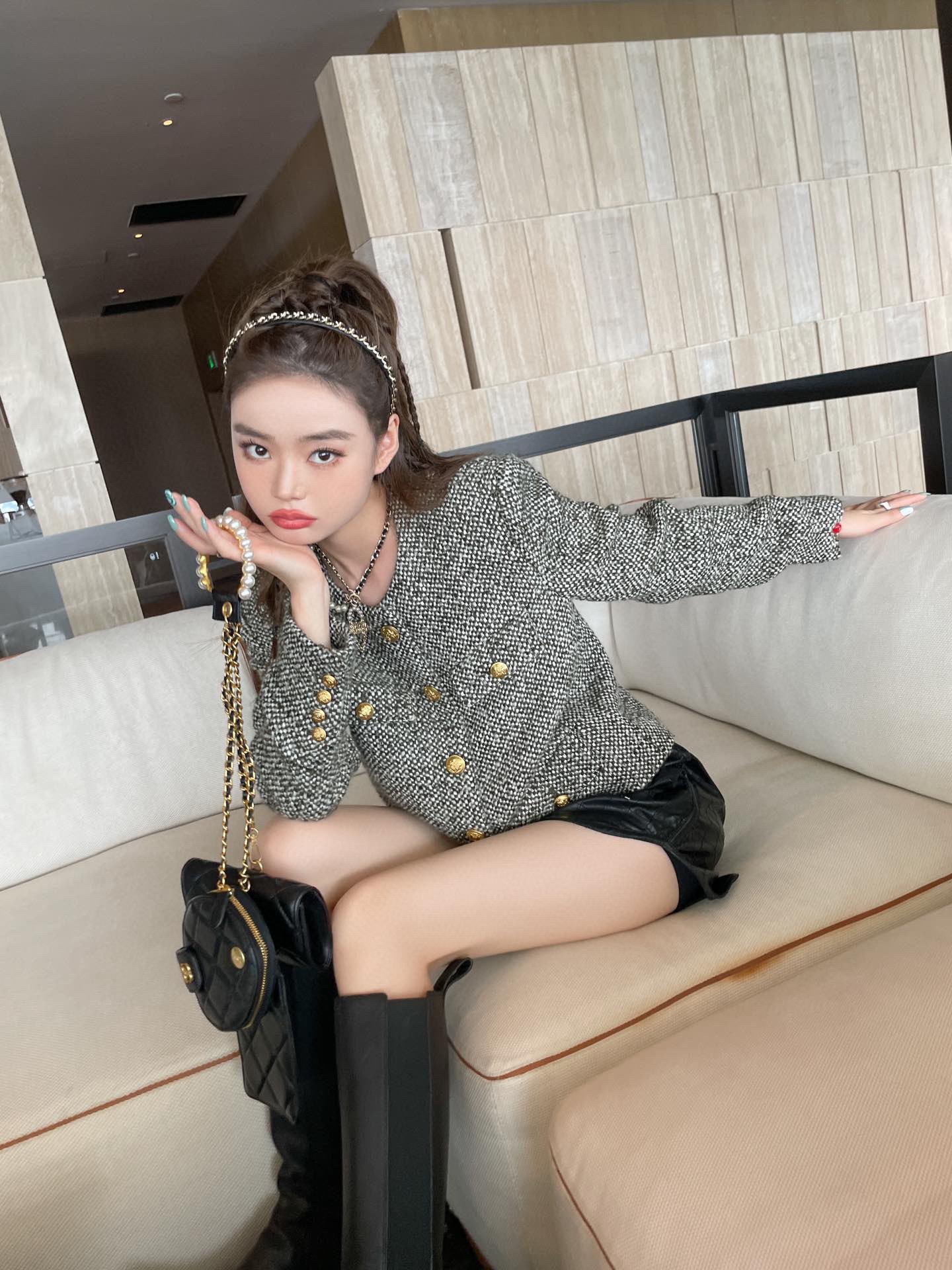 2022celine咸菜绿毛呢外套