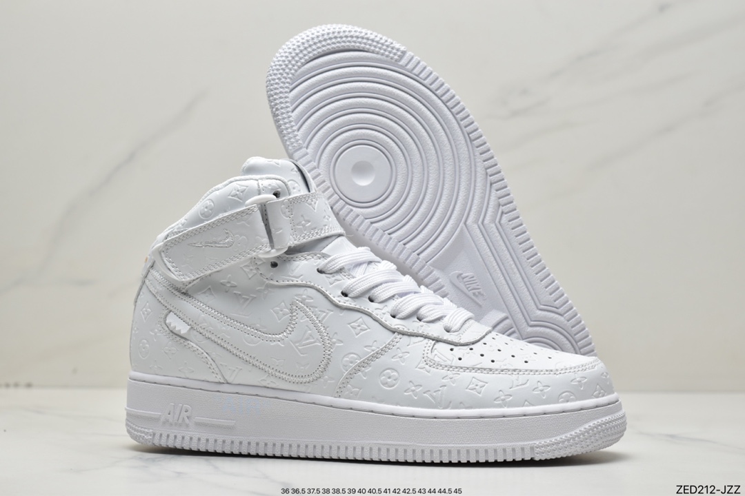 Louis Vuitton Louis Vuitton joint creative custom LV x Nike Air Force 1 Mid LV printing 1A9V8Z