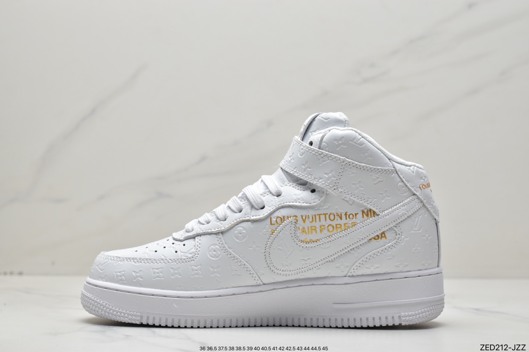 Louis Vuitton Louis Vuitton joint creative custom LV x Nike Air Force 1 Mid LV printing 1A9V8Z