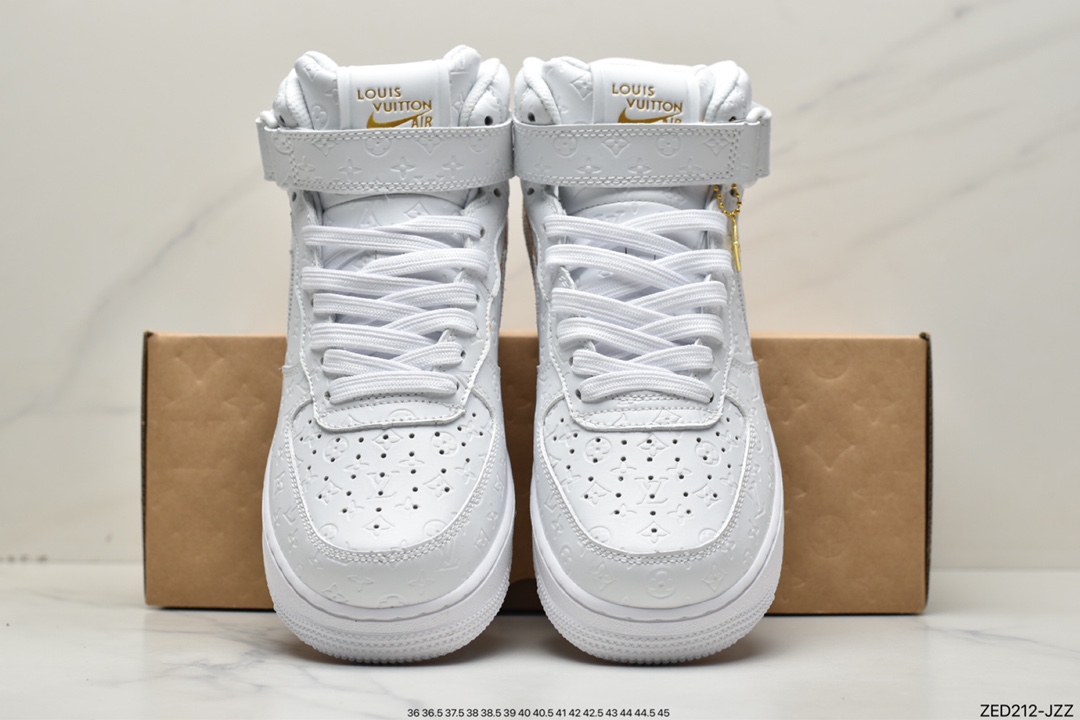 Louis Vuitton Louis Vuitton joint creative custom LV x Nike Air Force 1 Mid LV printing 1A9V8Z