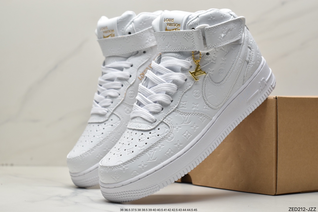 Louis Vuitton Louis Vuitton joint creative custom LV x Nike Air Force 1 Mid LV printing 1A9V8Z