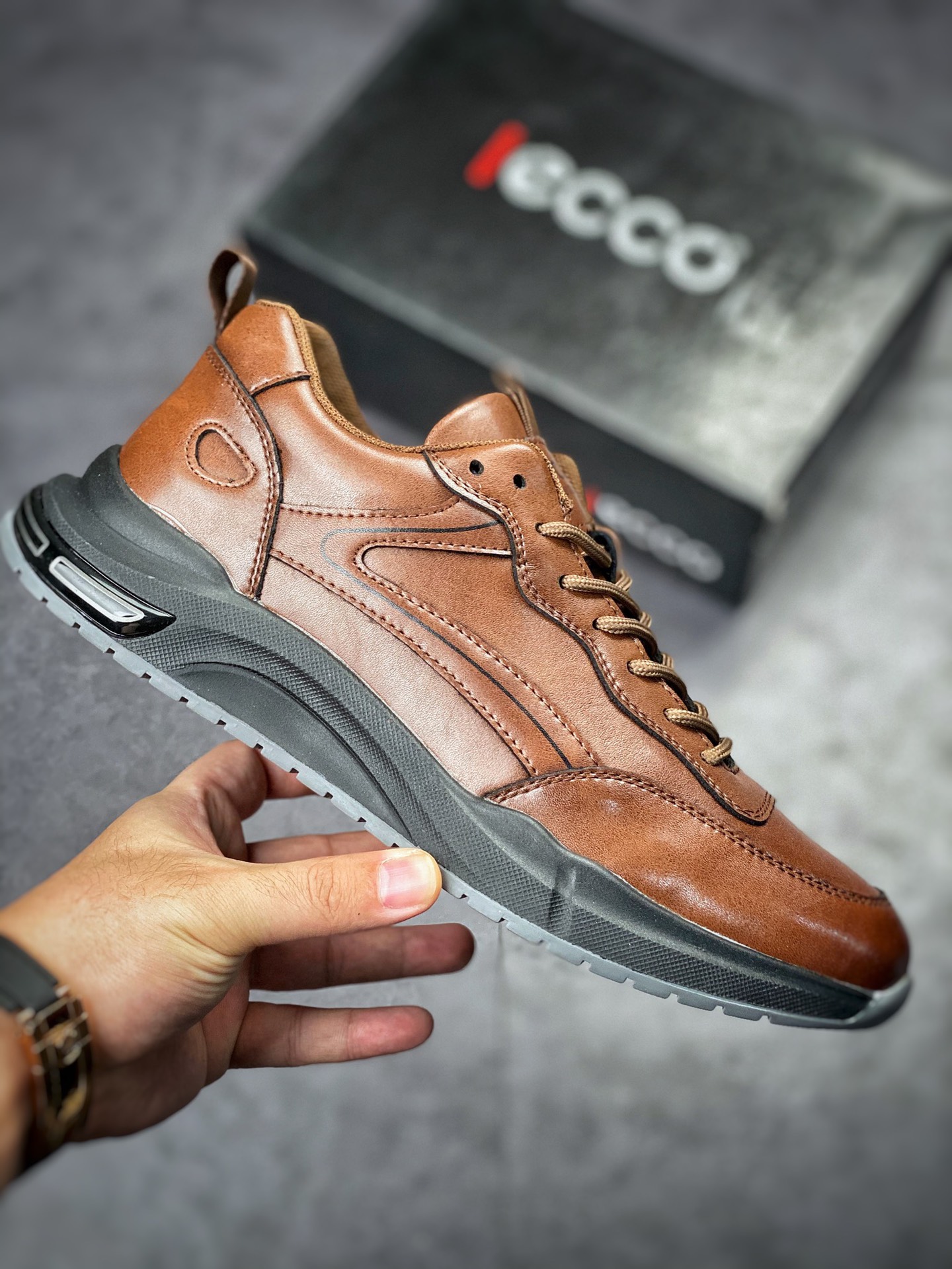ECCO Aibu Huang Jingyu same casual leather shoes