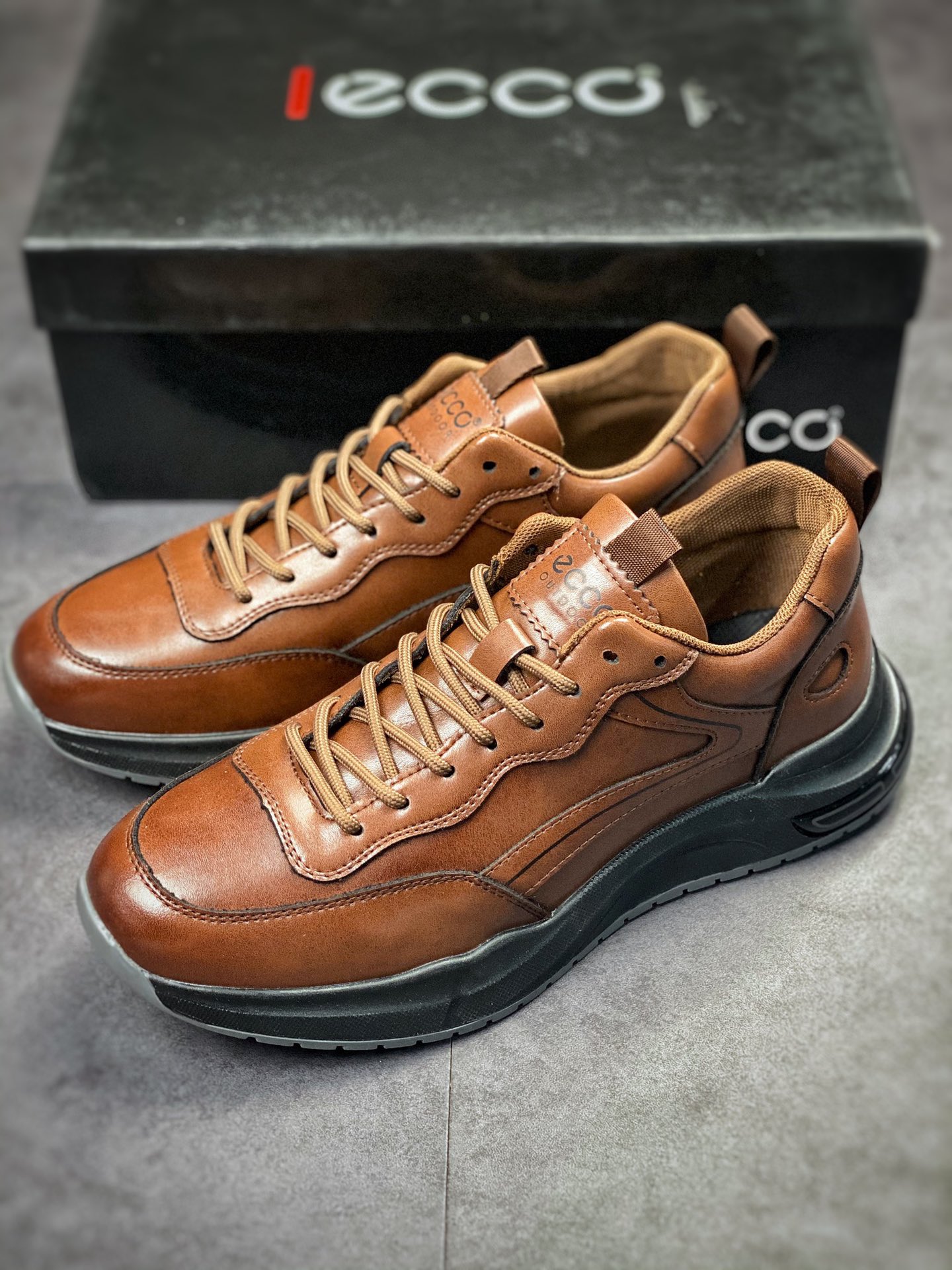ECCO Aibu Huang Jingyu same casual leather shoes