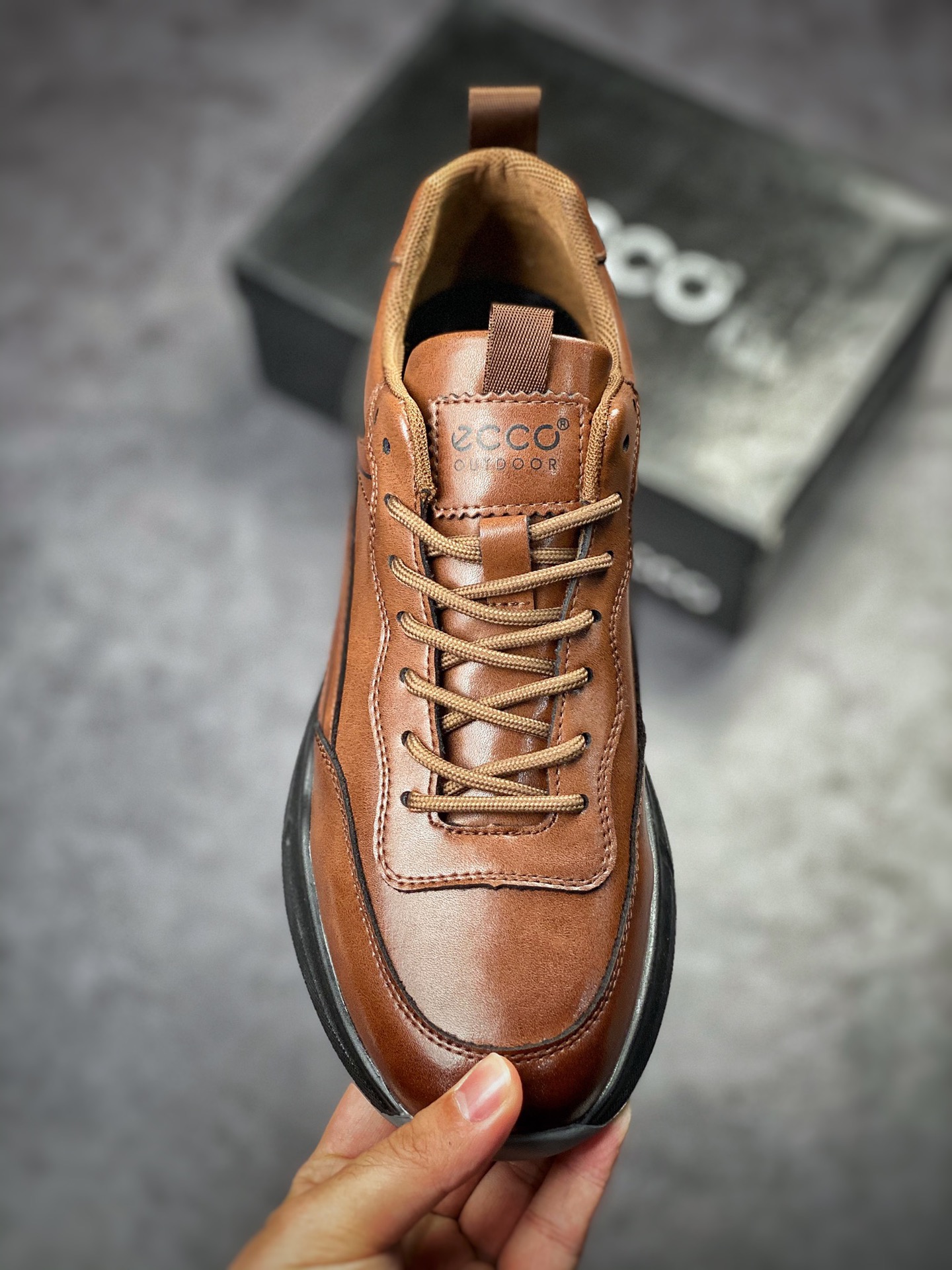 ECCO Aibu Huang Jingyu same casual leather shoes