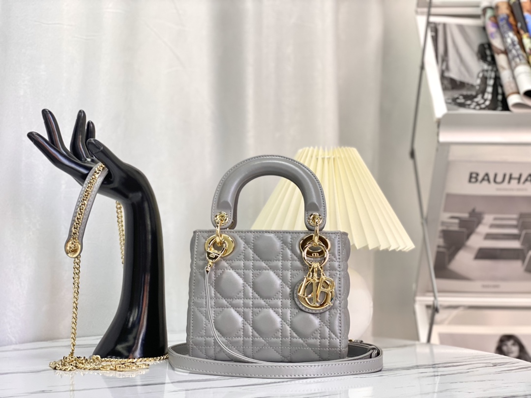 Dior Lady Good
 Handbags Crossbody & Shoulder Bags Grey Sheepskin