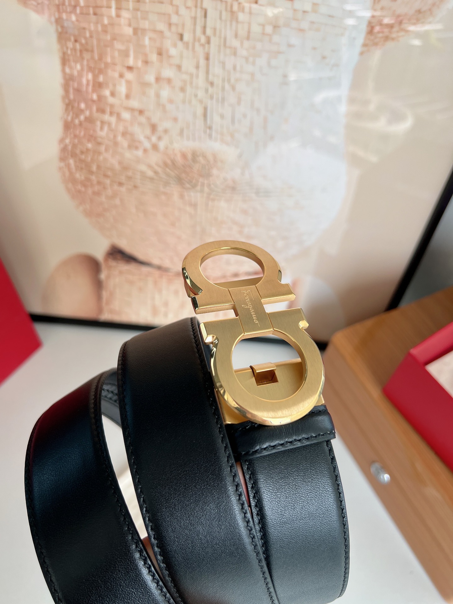 Ferragamo菲拉格慕   双面头层牛皮带齿槽腰带3.5cm