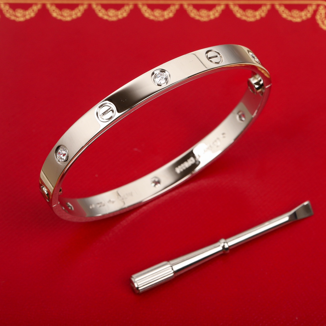 [Cartier Jewelry]207724 [Our Product] Wide Six Diamond Bracelet Real gold and