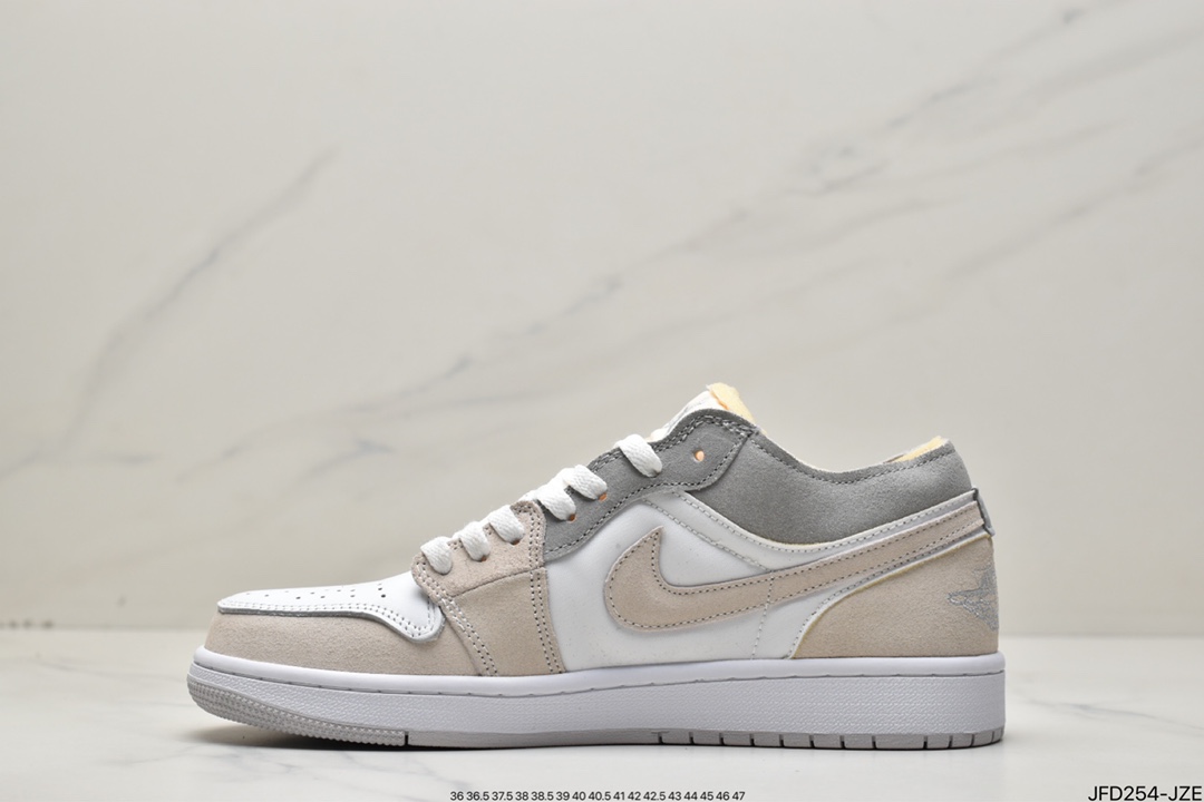 170 Air Jordan 1 Low ”White and Phantom” AJ1 乔1米白 复古文化休闲运动板鞋 DN1635-100