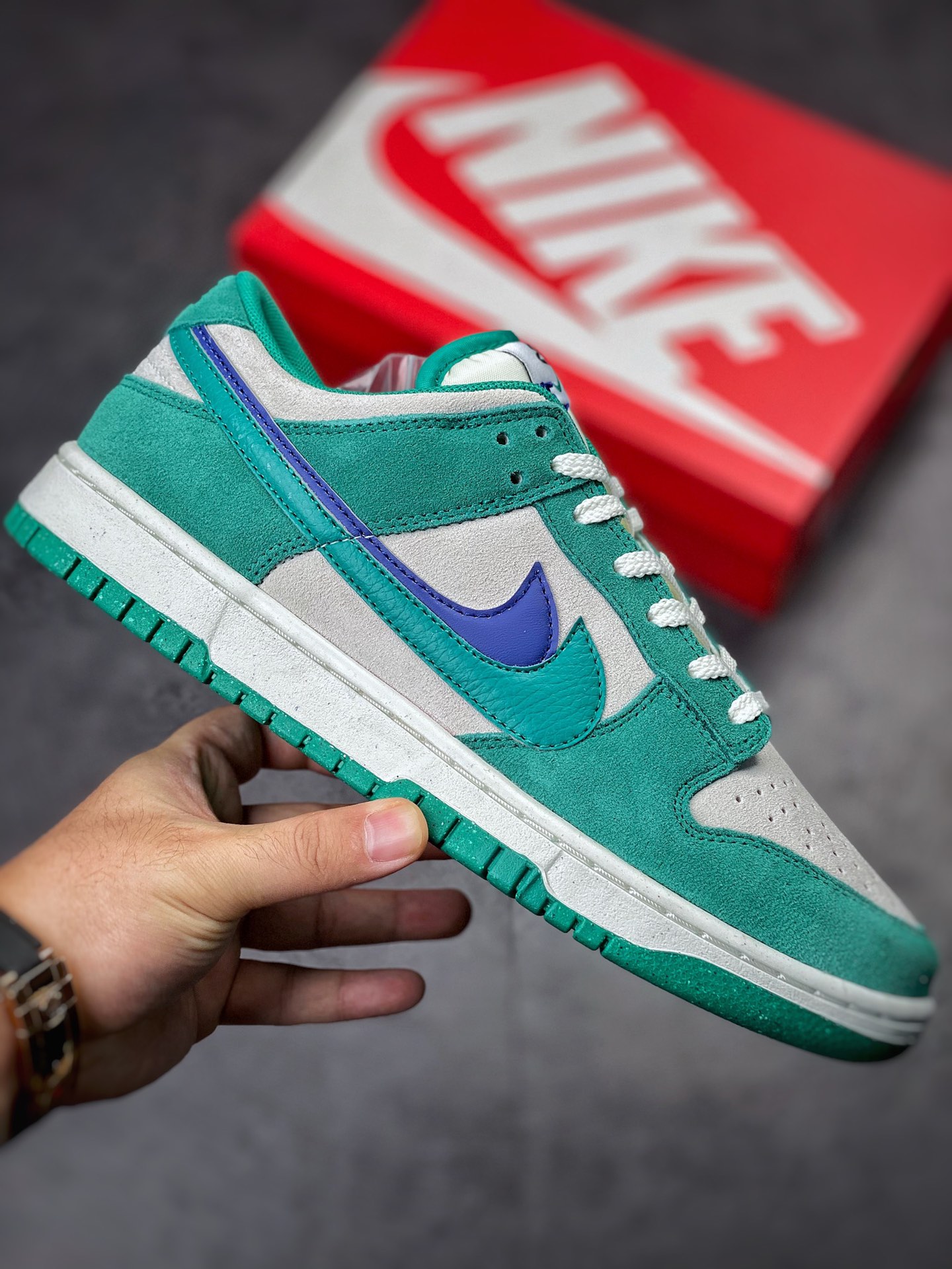 280 Nike SB Dunk Low ”85 Green Blue” 麂皮帆白绿蓝双钩 DO9457-101