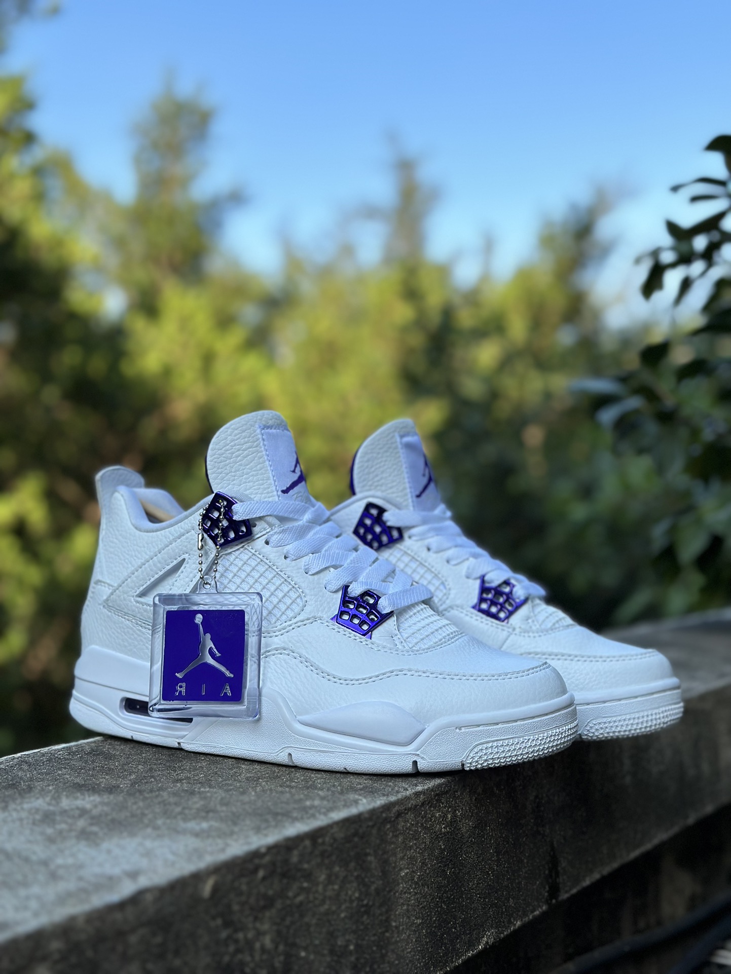 Puro original‼️‼️ Puro original de fábrica‼️ Air Jordan AJ4 Retro blanco púrpura versión de exportación desar…