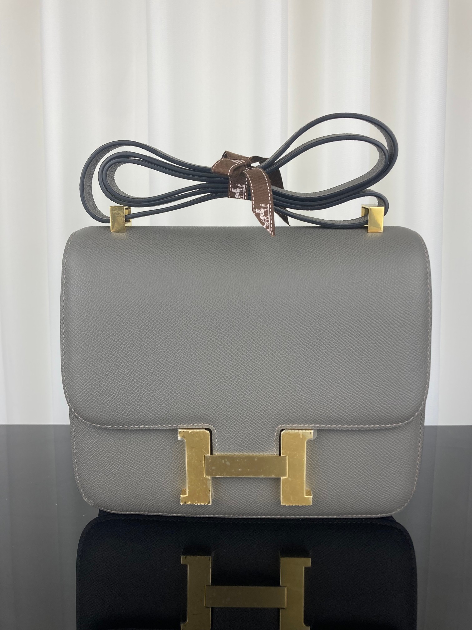 Hermes Constance Crossbody & Shoulder Bags Grey Tin Gray