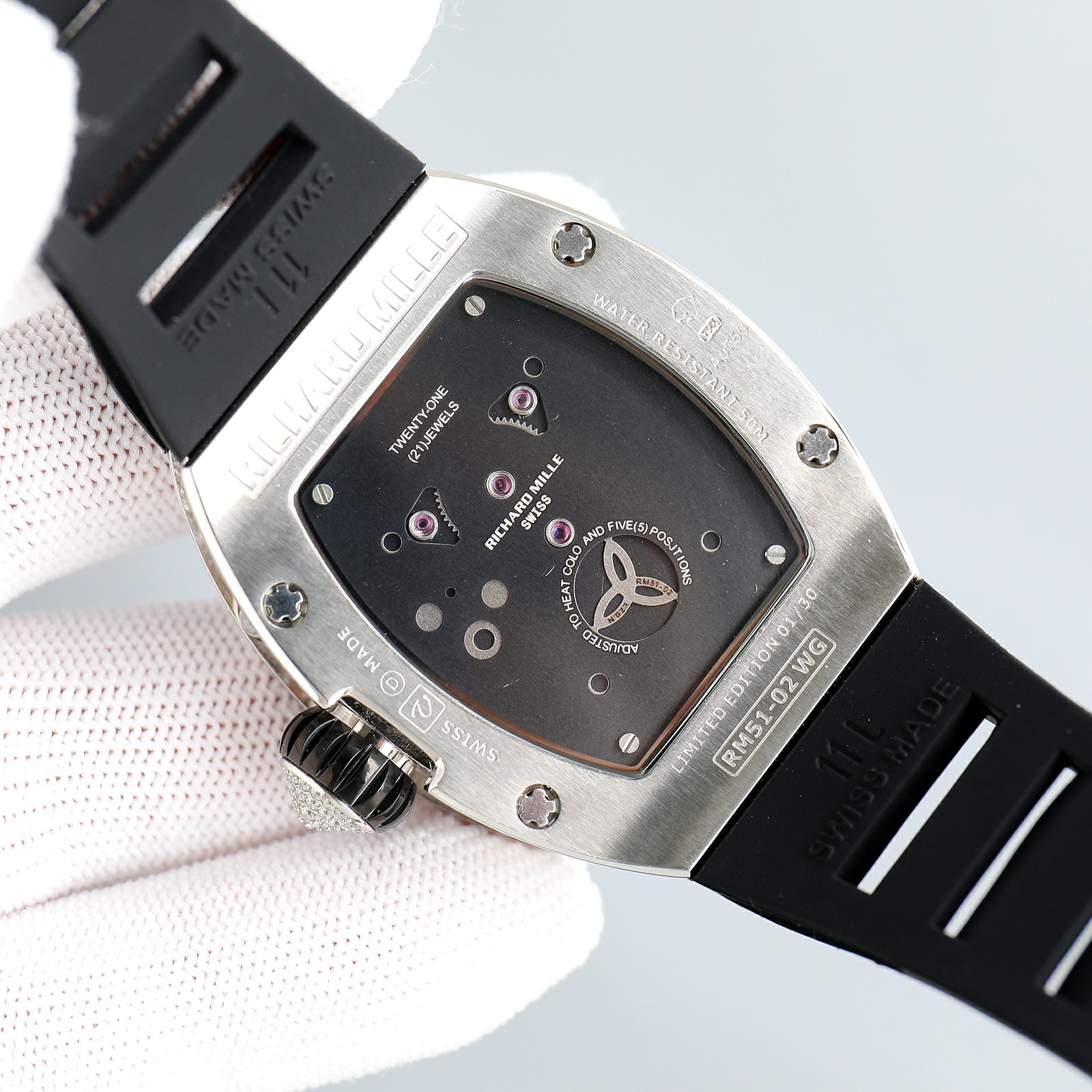 Richard Mille RM51-02Wømen’s Series: 43mm*36mm Automatic Mechanical Watch with Guacamole Strap - 图片 8