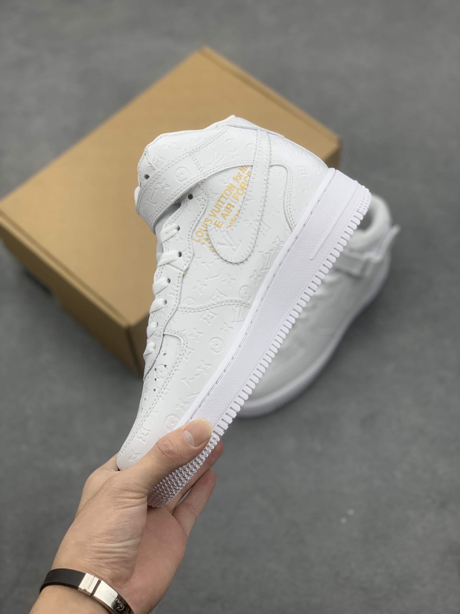 Louis Vuitton x Off-White Air Force 1 High-Top Sneakers - White Monogram 4 i1666556234 1878 2