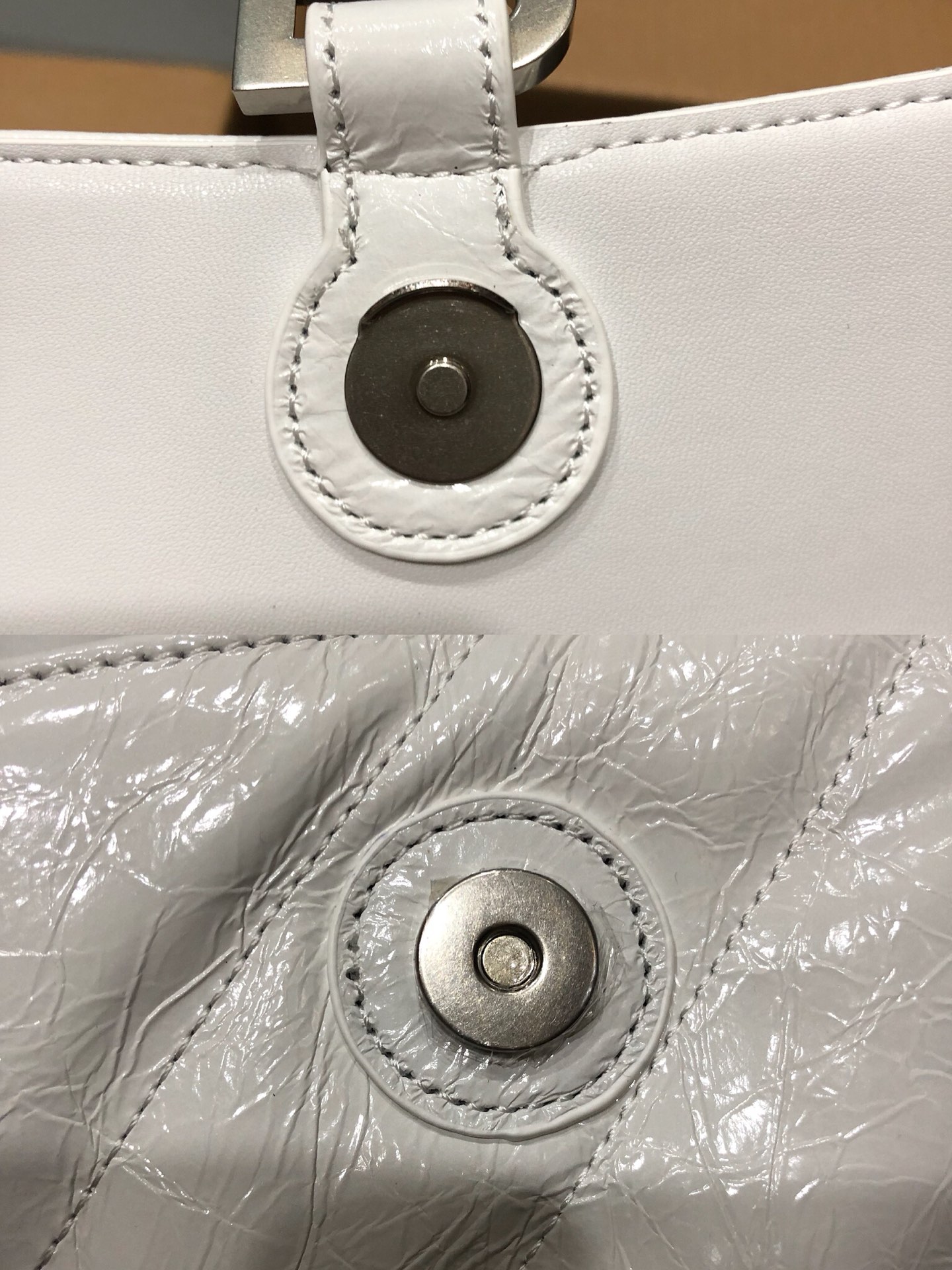Balenciaga Style White Leather Chain Bag style reference detail image 9 from source 776240