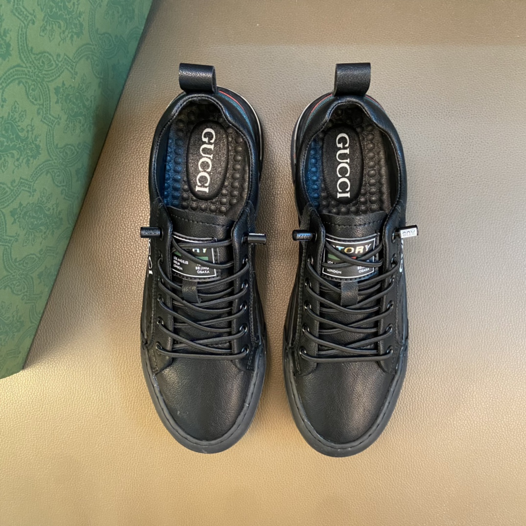 I0  Gucci  古奇 GUCCI～四季高帮板鞋香港老爹鞋 原单顶级 精湛工艺 顶级质量英伦高端精品男士板鞋 英伦时尚风 原版Gucci  古奇  懒人套脚乐福款 此款面料采用进口顶级柔软小牛皮 羊皮内里适合司机驾车出行 原版防滑耐磨橡胶大底码数 38-44码 黑色 可选长期供淘宝 天猫 提供无标图片供天猫