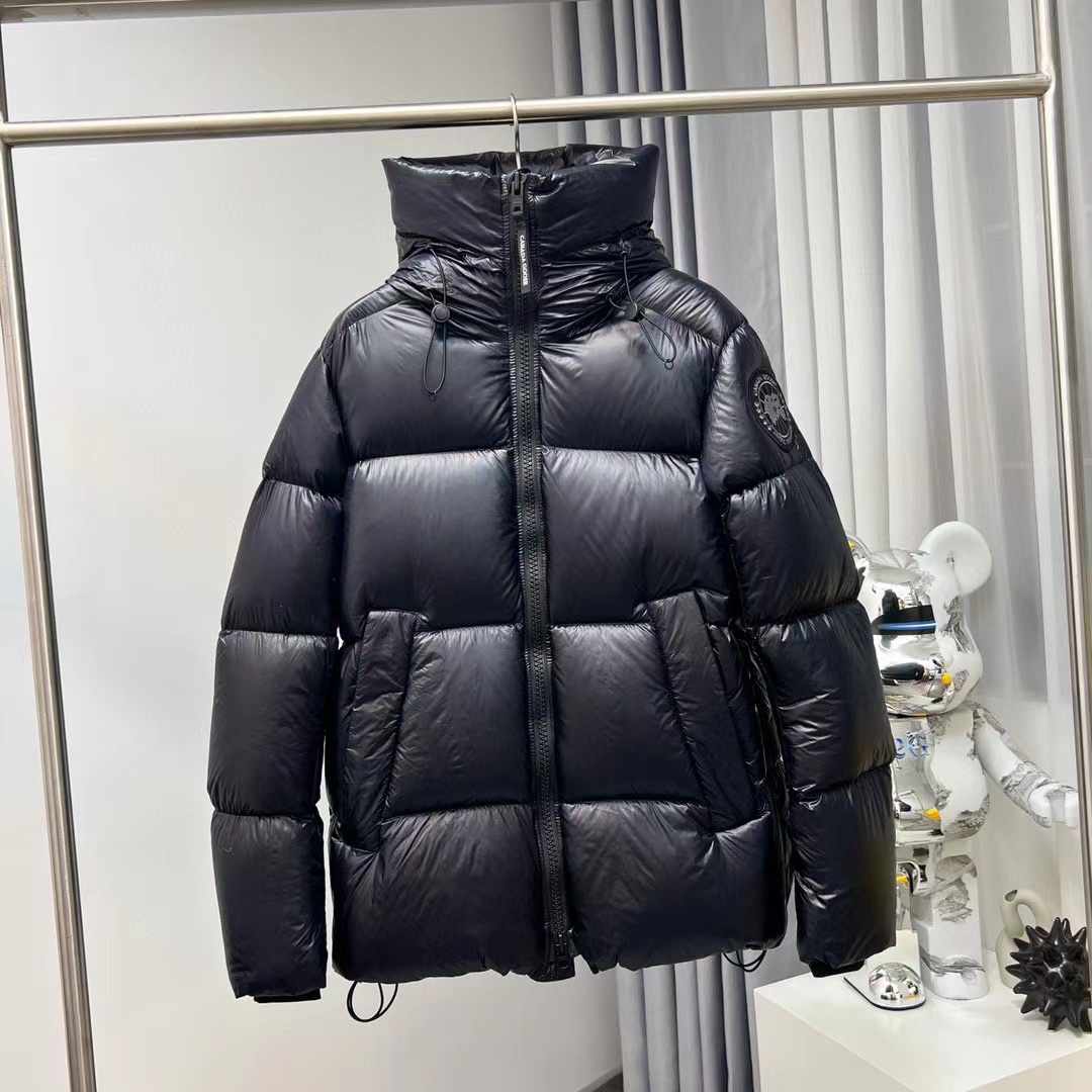 High-quality Canada Goose Crofton men's black label down jacket, new edition, top replica with 90% duck down. Sizes XS to L.-Big cat