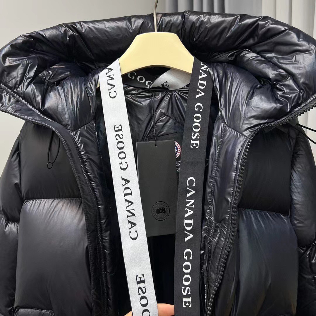 High-quality Canada Goose Crofton men's black label down jacket, new edition, top replica with 90% duck down. Sizes XS to L.-Big cat