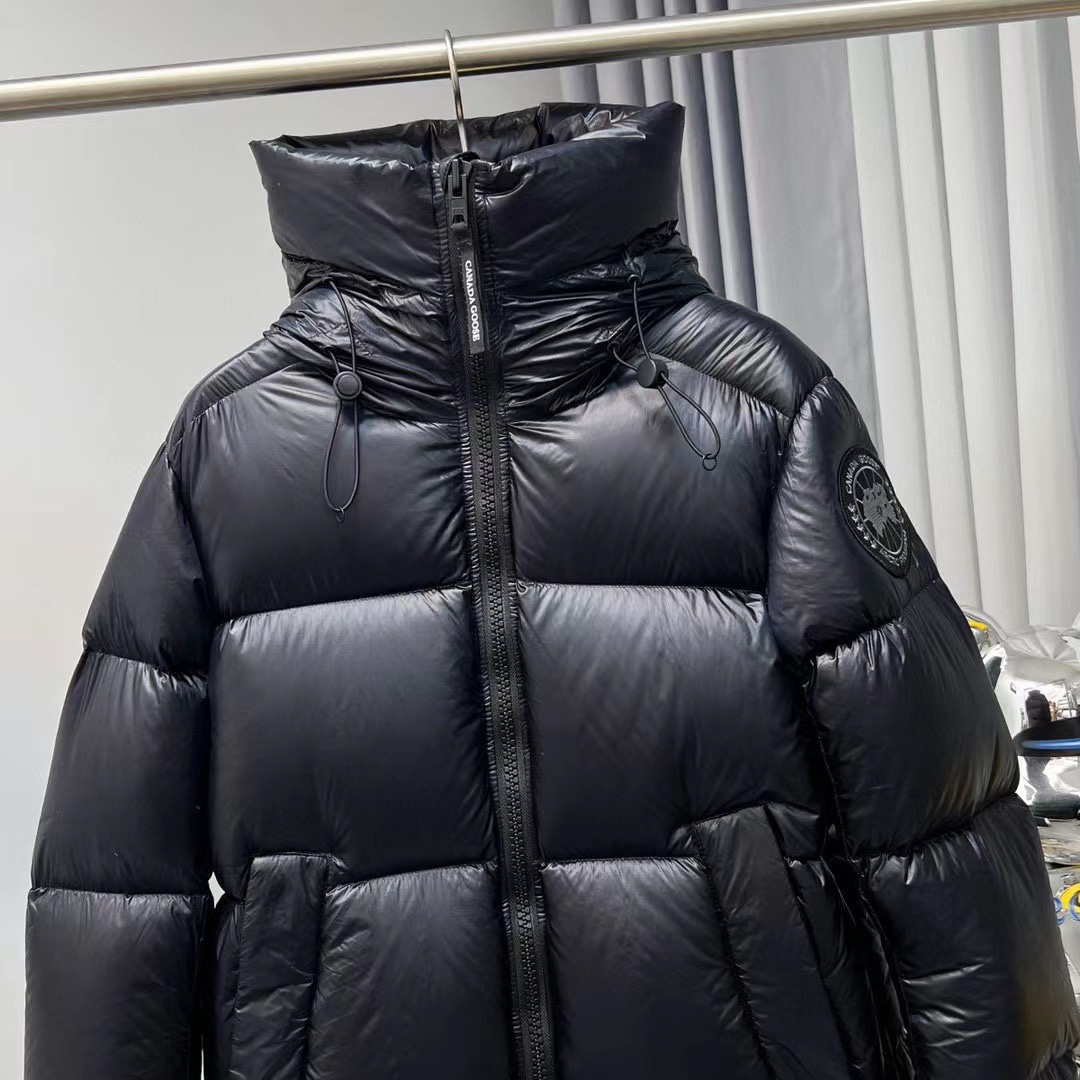 High-quality Canada Goose Crofton men's black label down jacket, new edition, top replica with 90% duck down. Sizes XS to L.-Big cat