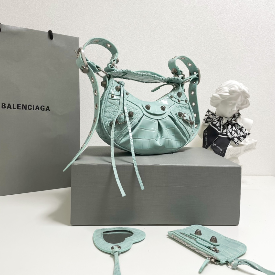 巴黎世家 Balenciaga 高定经典皮革女包手袋 #466F9CA3 3