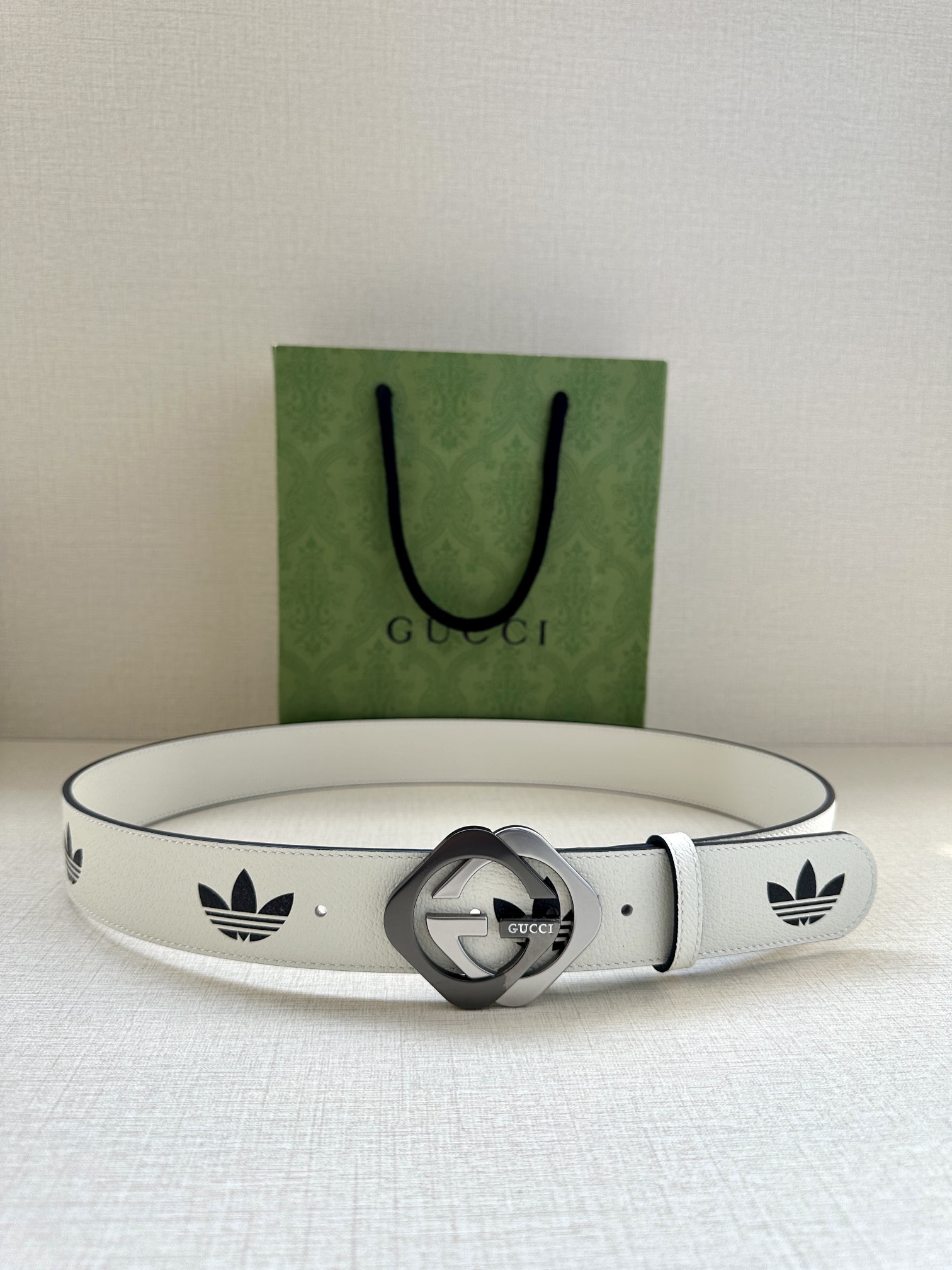 Gucci Style Black Leather Men's Belts Men's Belts Men's Belt detail image 5 from source 766483