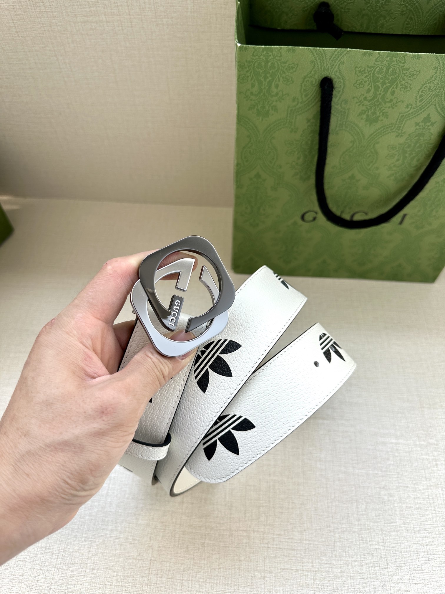 Gucci Style Black Leather Men's Belts Men's Belts Men's Belt detail image 7 from source 766483
